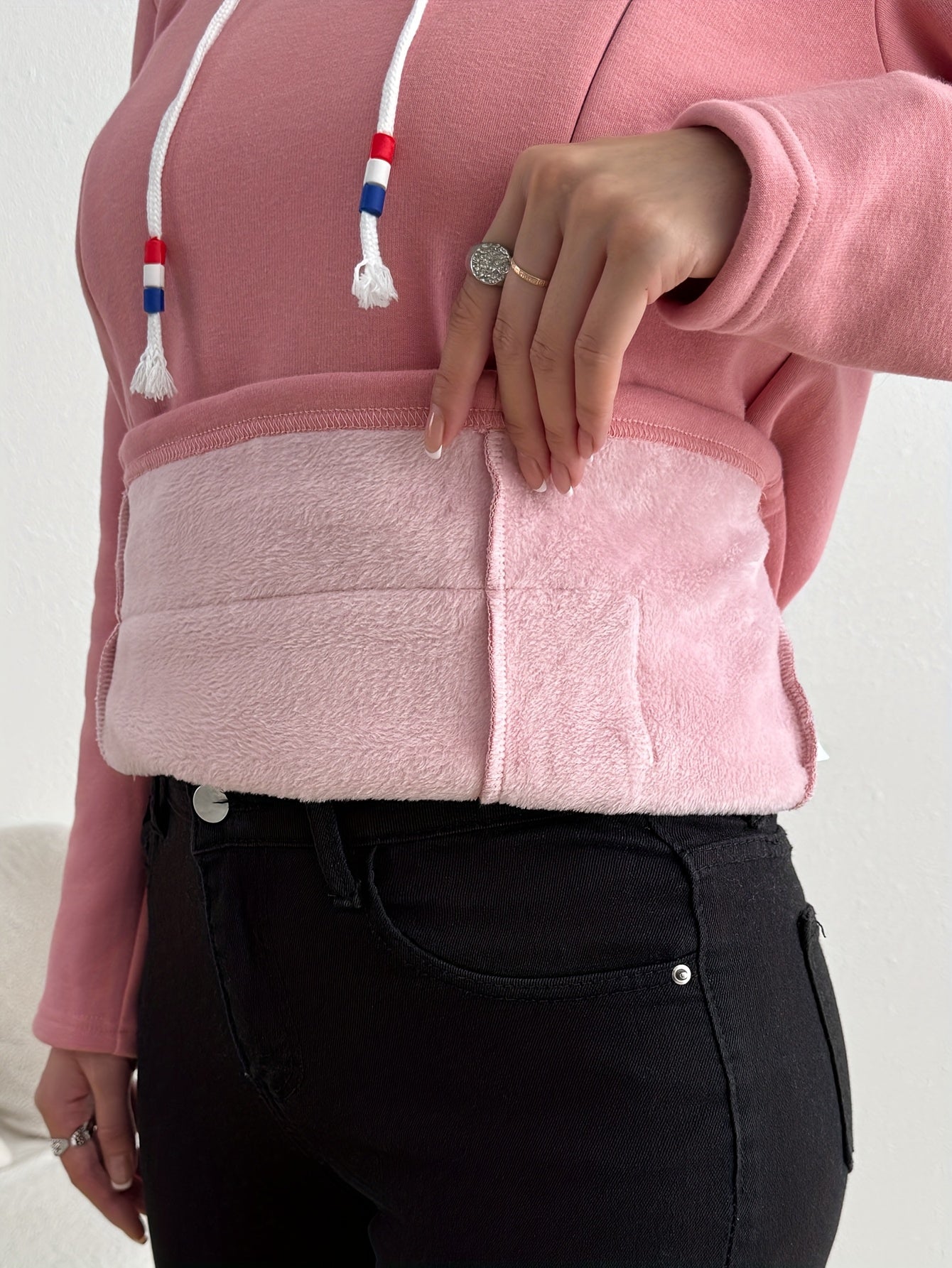 Nursing Hooded Sweatshirt Lined Thick Warm, Suitable for Pregnancy and Postpartum Nursing Period 1pc, Fall Winter