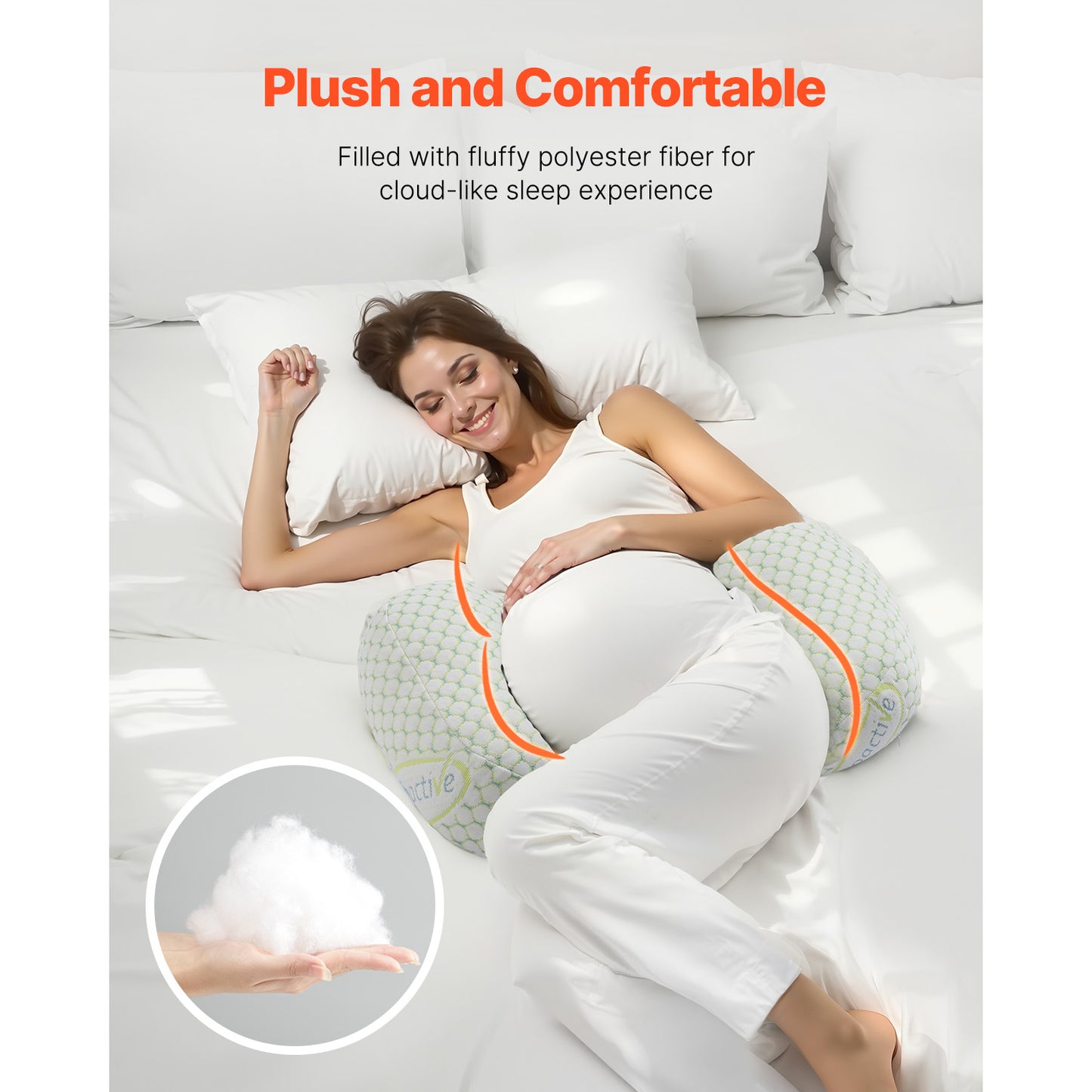 Pregnancy Pillow Adjustable Maternity Pillow for Pregnant Women Soft Breathable H-type/W-type three-in-one/two-in-one