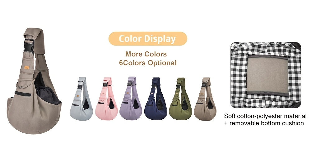 Pet Shoulder Carrier Sling Cuby Brand: Adjustable Dog Cat Padded Hard Bottom Soft Carrying Bag - Comfortable And Convenient Pet Travel Bag