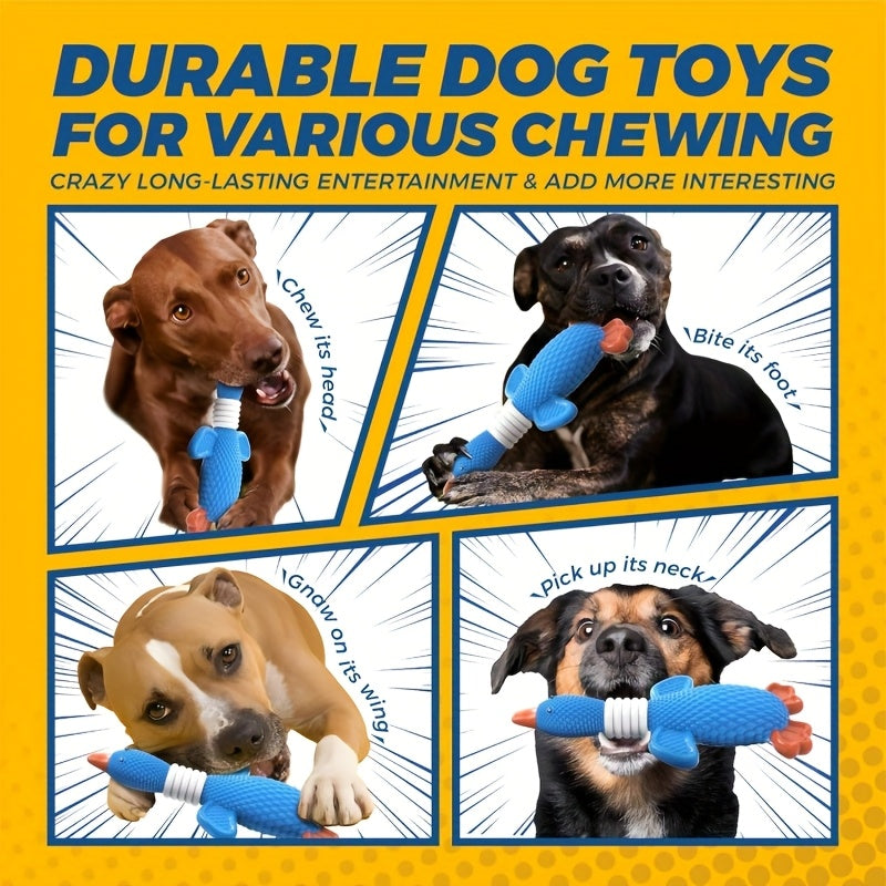 Nylon Goose Dog Toys for Aggressive Chewers | Upgraded Tough, Durable, Heavy Duty Bone Indestructible, Suitable for All Breed Sizes, Plaid Pattern by VITSCAN