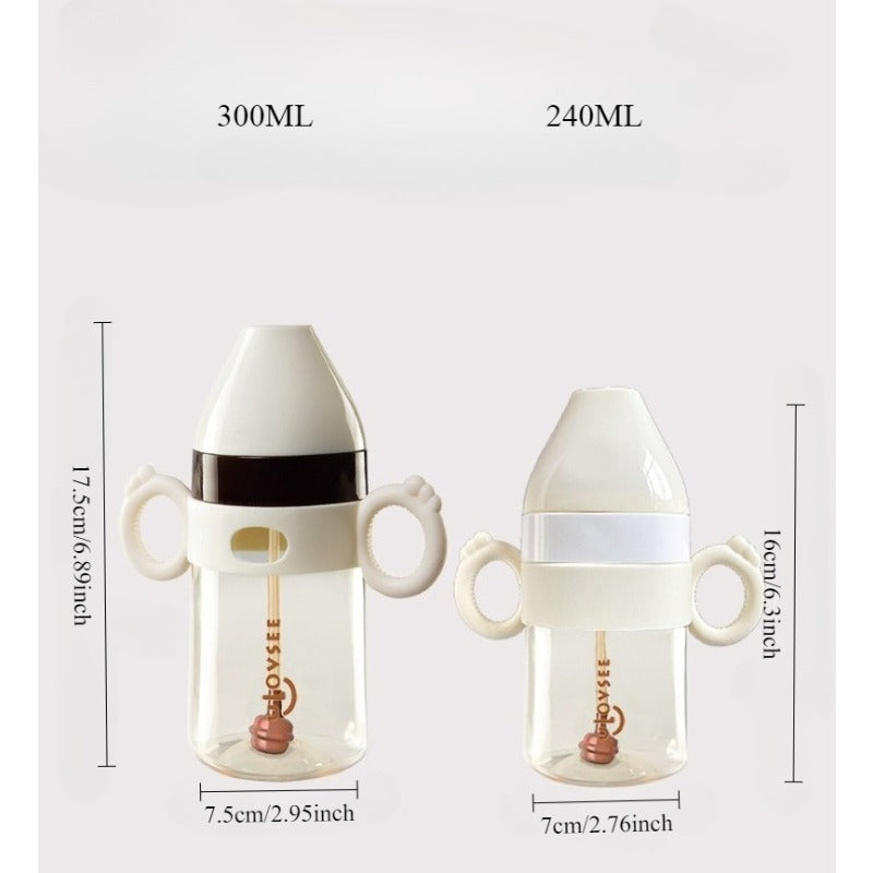 PPSU Baby Bottle 3 in 1 Wide Neck 5 oz with Duckbill Spout for 6 Months to | Multifunctional Feeding Drinking, and Cyan, TAPUSEN Brand, Includes Bottle Additions and Cleaning Brush