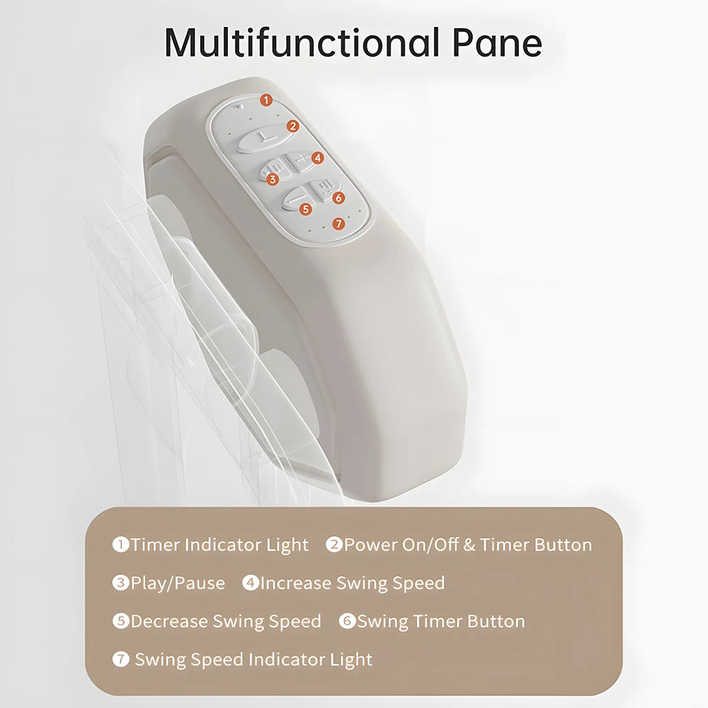 Electric Rocking Bassinet, Bedside Co-Sleeper Automatic, Unisex Portable Travel Cribs with Wheels, Remote Suit 0-6M