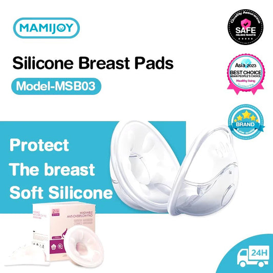 MAMIJOY MSB03 2pcs Wearable Milk Saver for Breastfeeding Manual Breastmilk Collector Silicone Breast Shell Milk Collection Cup