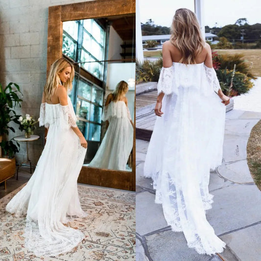 Sexy Maternity Photography Prop Maternity Dresses For Photo Shoot Lace Maxi Gown Clothes 2019 Off Shoulder Women Pregnancy Dress
