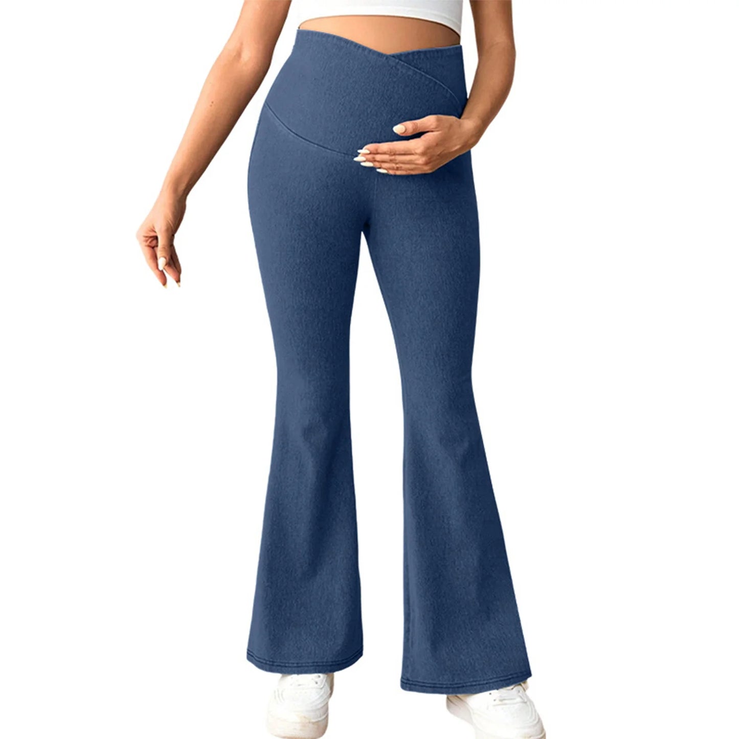 Maternity Flared Jeans & Pant with High Waist Over The Belly Bell-Botton Pants for Yoga Daily Office Work Street Wear