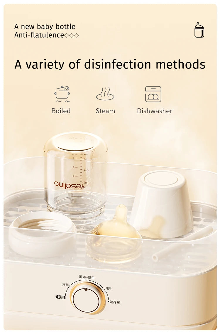 Newborn Glass Baby Bottles 160ml Silicone Nipple, 0-6 Months Anti Bloating Anti Spitting Choking