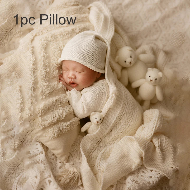 Newborn Photography Clothes 2 Pieces Set Baby Romper Hat Infant Photo Shoot Props Bear Doll Newborn Photography Accessories sold seperately or as complete set
