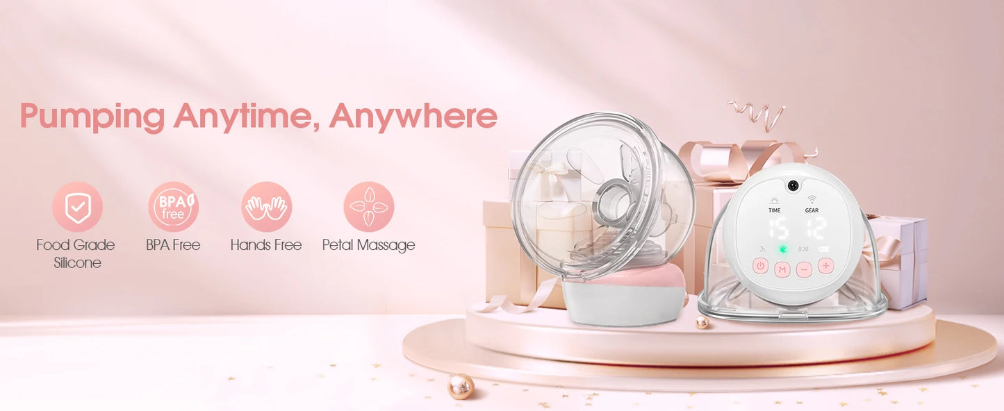 2 Pcs Electric Wearable Breast Pump 1200mAh USB Chargable Silent Milk Extractor Painless Automatic Milker Comfort Breastfeeding