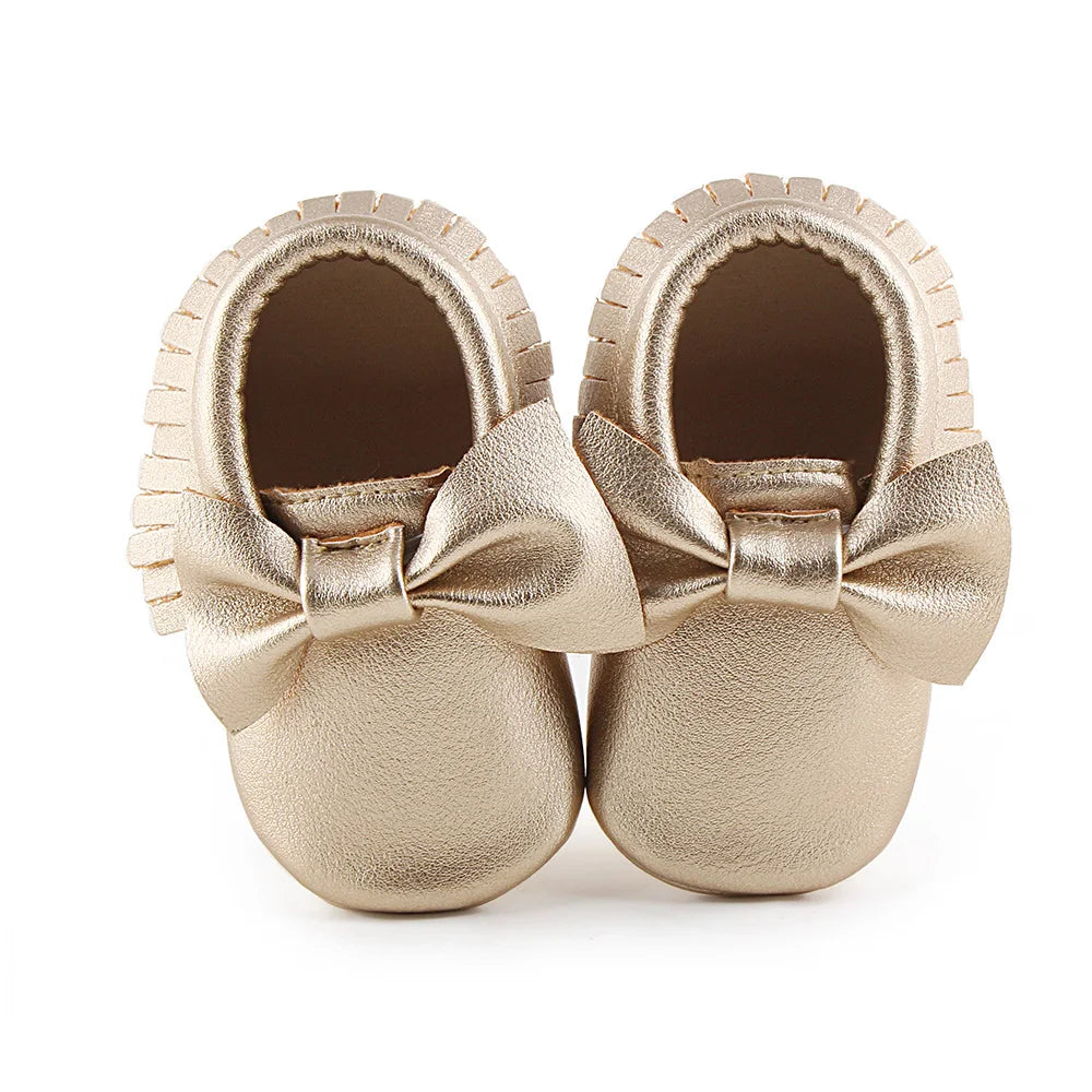 Girl Newborn moccasins Baby (0-18M)  First Walker Princess Bowknot Fringe Toddler Baby Crib Shoes Casual