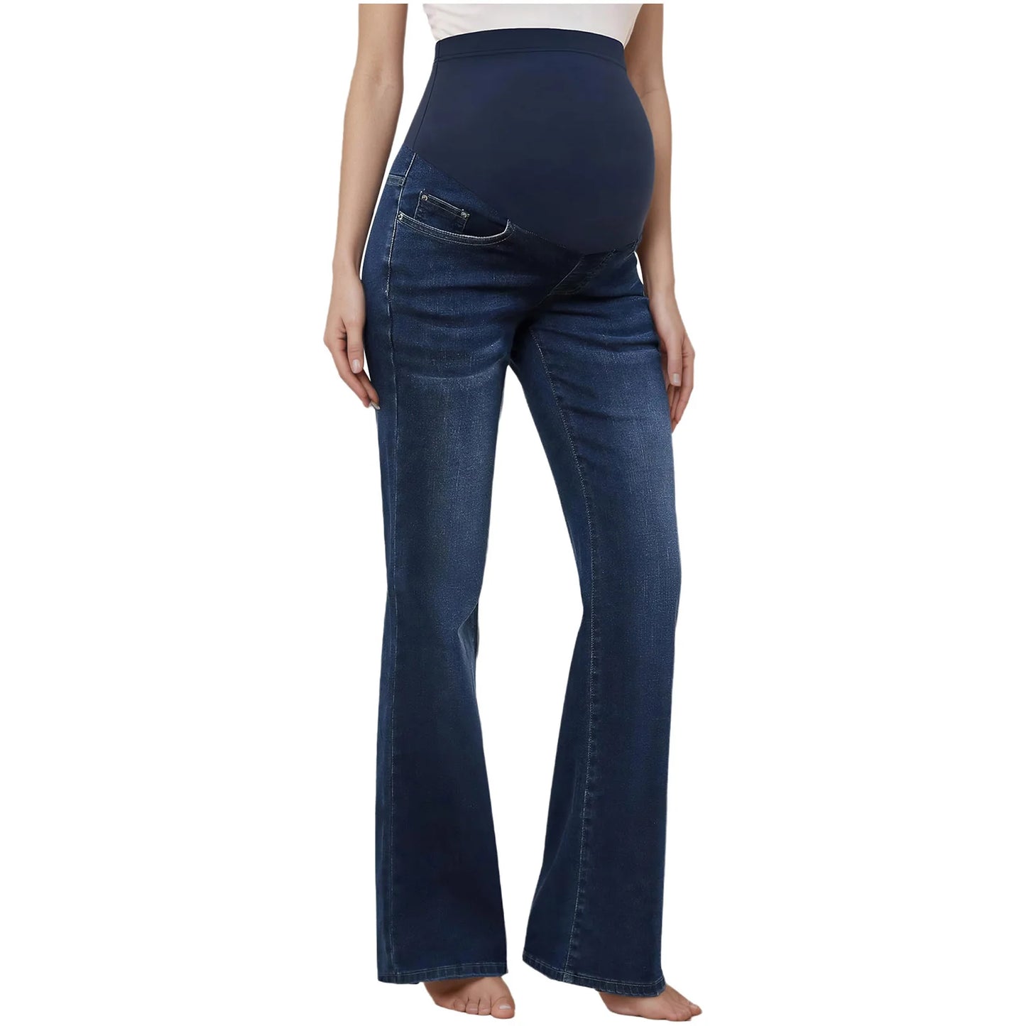 Maternity Flared Jeans & Pant with High Waist Over The Belly Bell-Botton Pants for Yoga Daily Office Work Street Wear