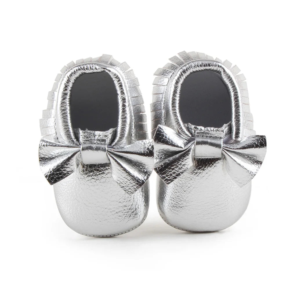 Girl Newborn moccasins Baby (0-18M)  First Walker Princess Bowknot Fringe Toddler Baby Crib Shoes Casual