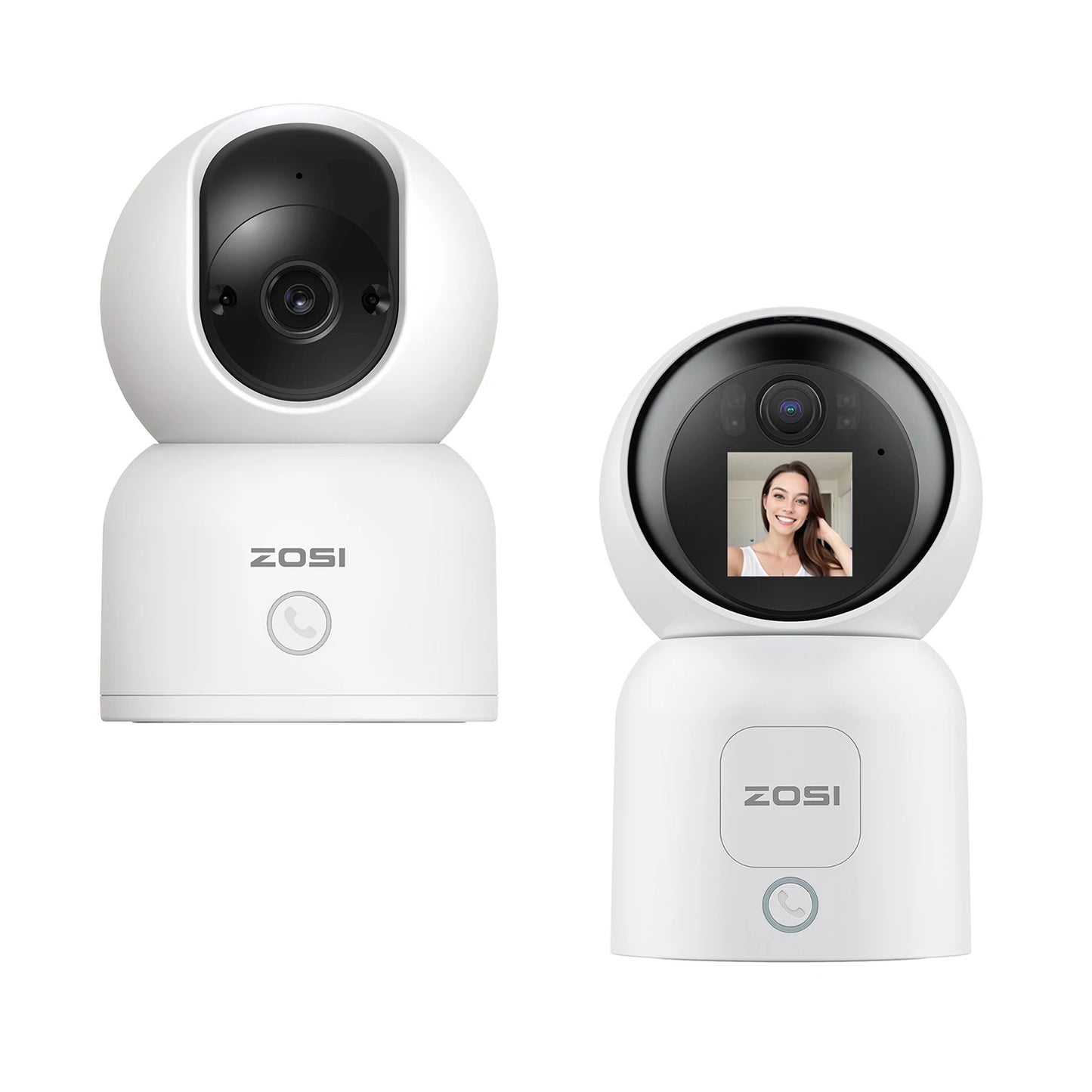 ZOSI Smart Baby Cams WiFi PTZ Auto Tracking AI 360° Panoramic Indoor Video Surveillance