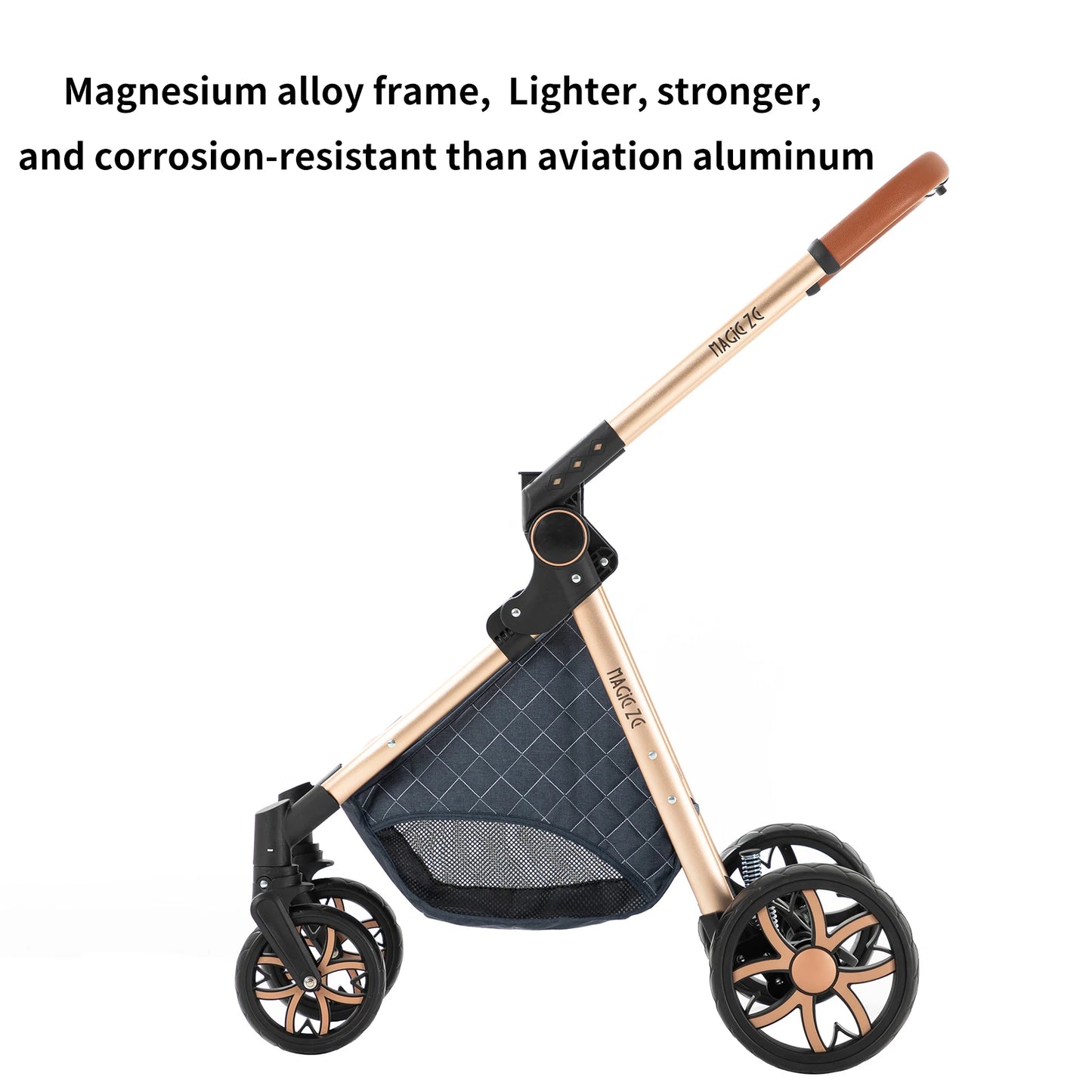 Baby Stroller 2 in 1 with Carrycot Reversible Seat 5-Point Harness for Newborn 0-3Y Lightweight Foldable 2-in-1 Baby Stroller