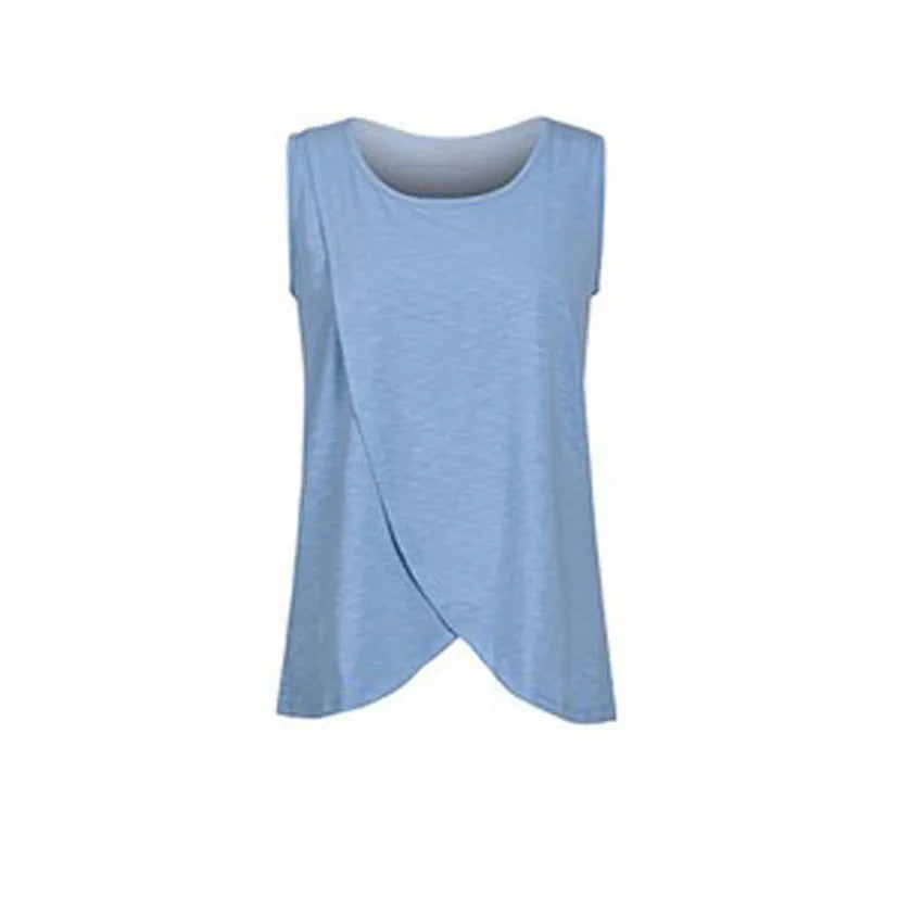 Nursing Breastfeeding Maternity Summer Short Sleeve Side Button Crew Neck Tees Solid Color Nursing Tops