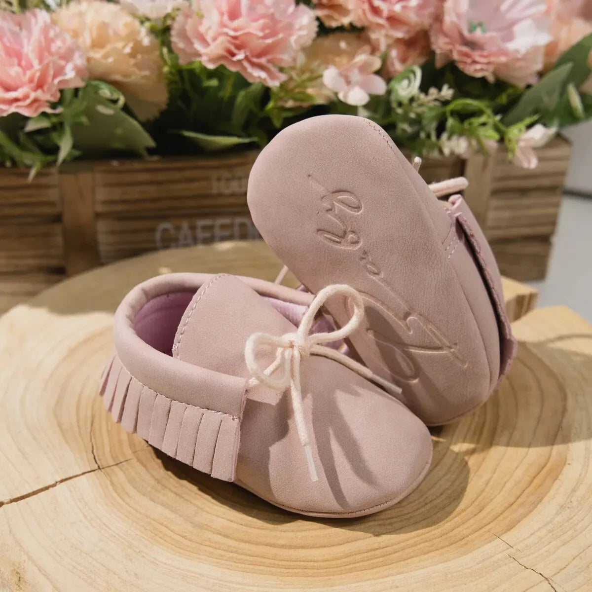 Baby Fringe Moccasins (0-18M) Boys Girls Shoes Tie Casual Baby Shoes Lace Tassel Soft Bottom Newborn First Walker Toddler Crib Shoes
