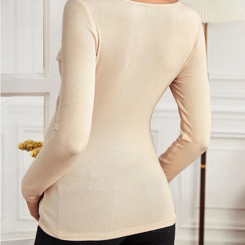 Maternity Women's Fashion Cross Wrap Sweetheart Long Sleeve V-Neck Ribbed Pregnant Mom Autumn/Winter Top