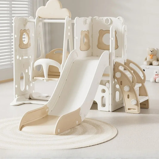 Child Toy Slide Swings Set Combo Indoor Safe Stable Kids Play Equipment Sensing Music Slide for Children From 2 To 10 Years