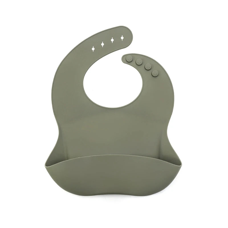 Soft Silicone Adjustable Unisex Baby Toddler Bibs