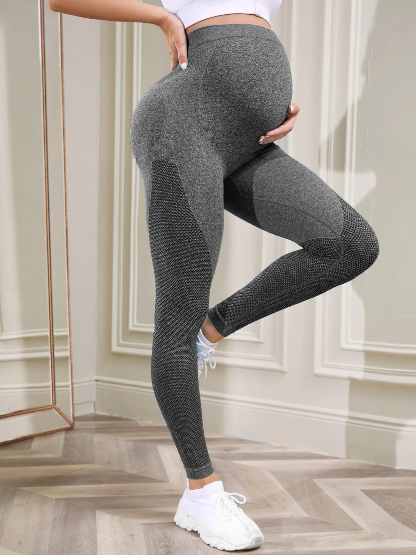 Women's Maternity Leggings Over The Belly Full Length Pregnancy Yoga Pants Active Wear Workout Leggings