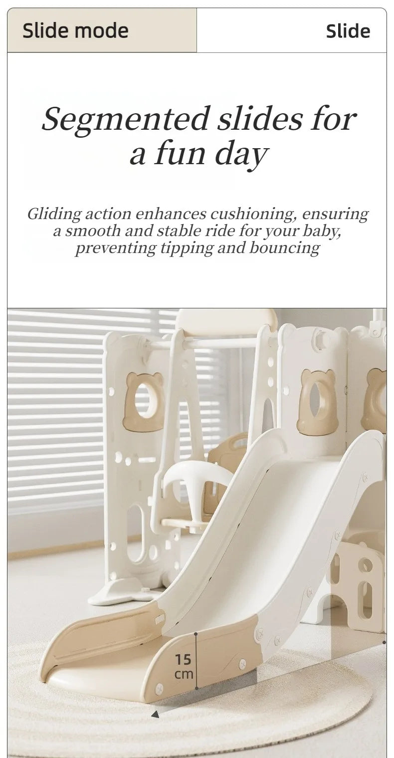 Child Toy Slide Swings Set Combo Indoor Safe Stable Kids Play Equipment Sensing Music Slide for Children From 2 To 10 Years