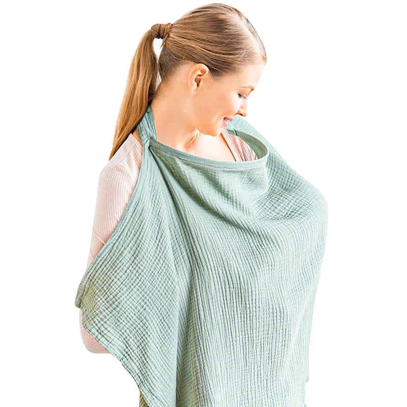 Nursing Breastfeeding Cotton Muslin Privacy Cover Cloth