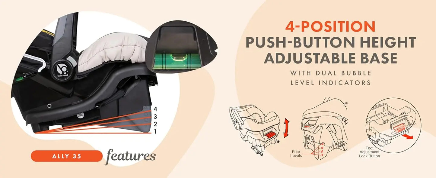 Newborn Baby Infant Car Seat Carrier Travel System with Harness and Extra Cozy Cover for Babies Up to 35 Pounds