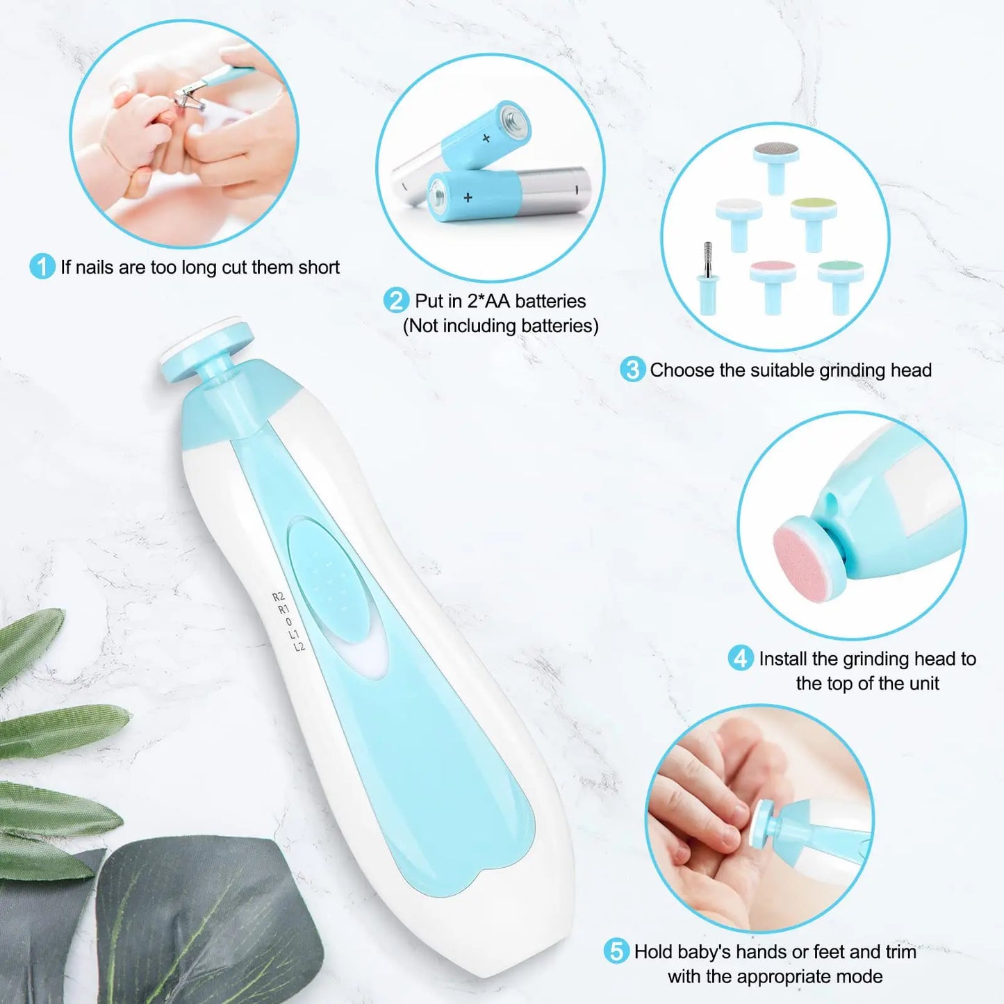 Baby Electric Nail Grinder Nail Clipper Set for Newborns Baby Nail Clippers Baby Products Child Care