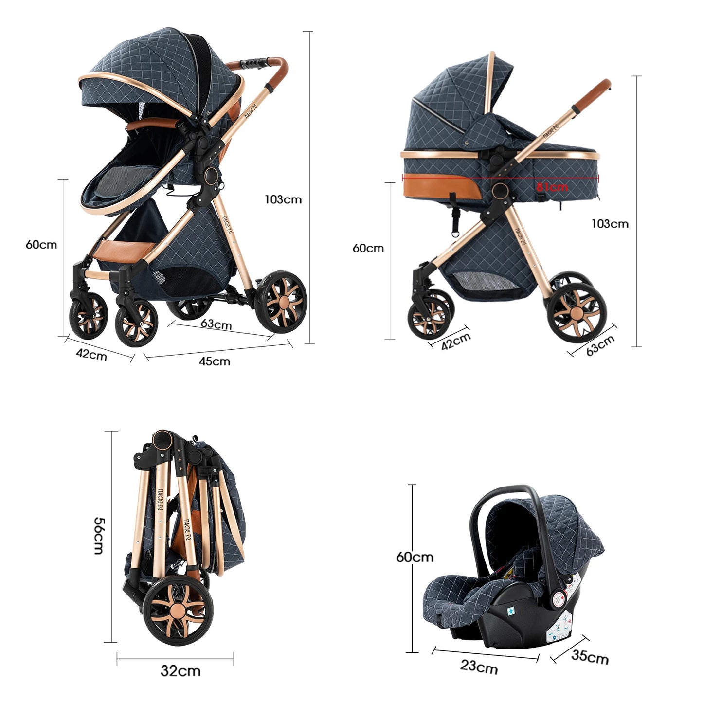 3 In 1 Baby Cars Stroller for Newborns Baby Accessories Baby Pram Buggies Stroller Lightweight Stroller Infant Multifuctional
