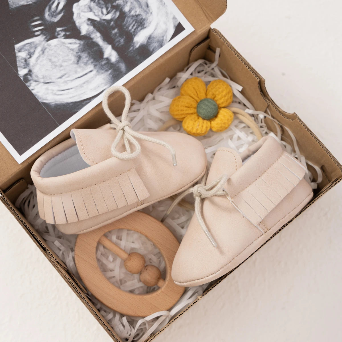 Baby Fringe Moccasins (0-18M) Boys Girls Shoes Tie Casual Baby Shoes Lace Tassel Soft Bottom Newborn First Walker Toddler Crib Shoes