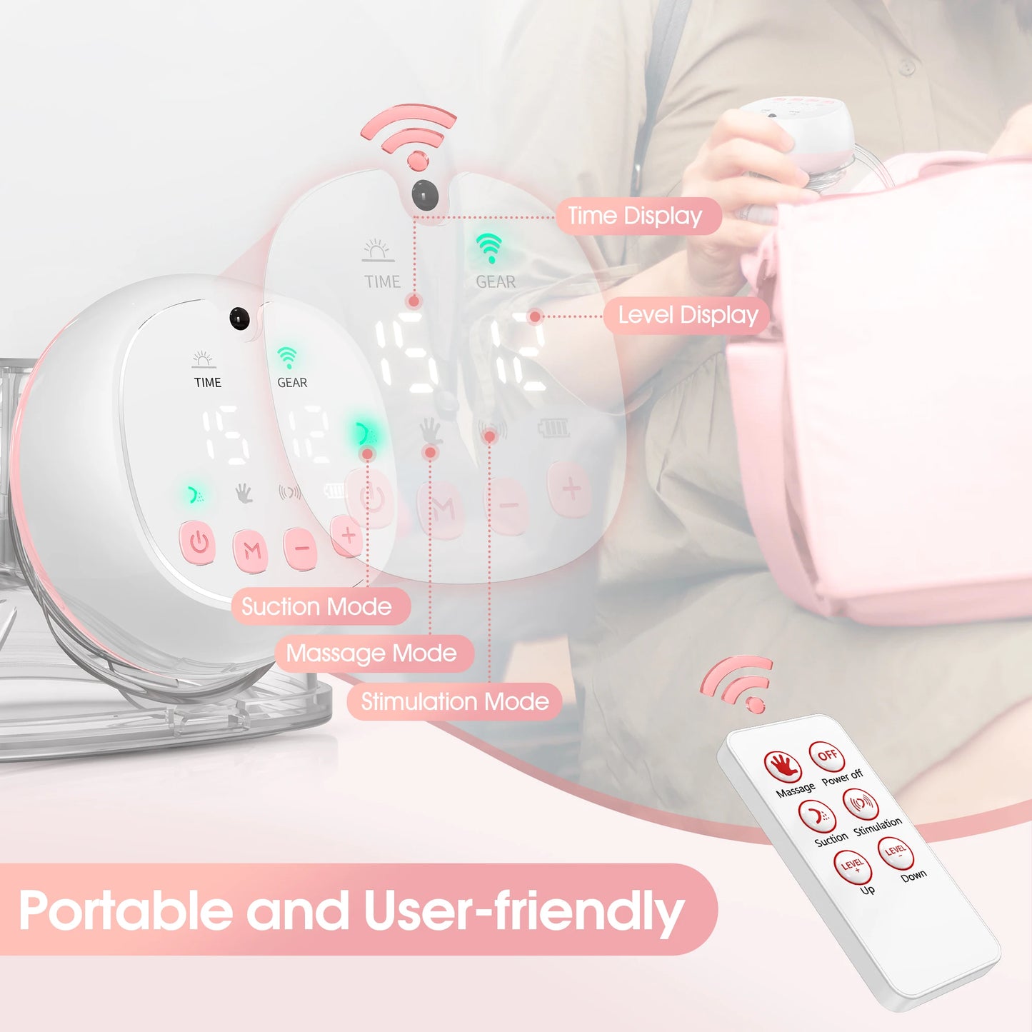 2 Pcs Electric Wearable Breast Pump 1200mAh USB Chargable Silent Milk Extractor Painless Automatic Milker Comfort Breastfeeding