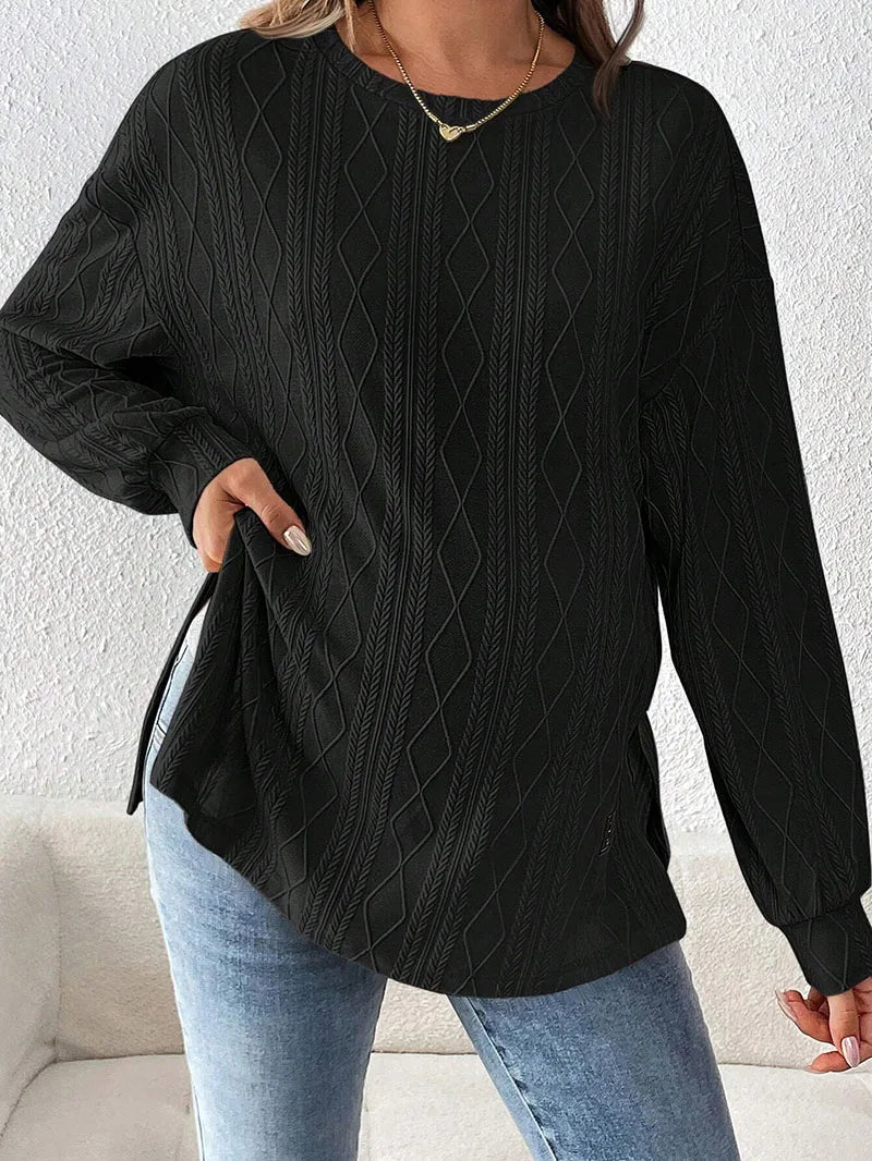 Maternity Clothes Pregnant Women Wear Round Neck Long Sleeve Monochrome Daily Leisure Top