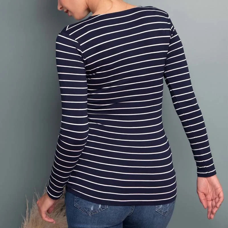 Maternity Nursing V-neck Long Sleeve Top  Breastfeeding Clothes for Pregnant Woman