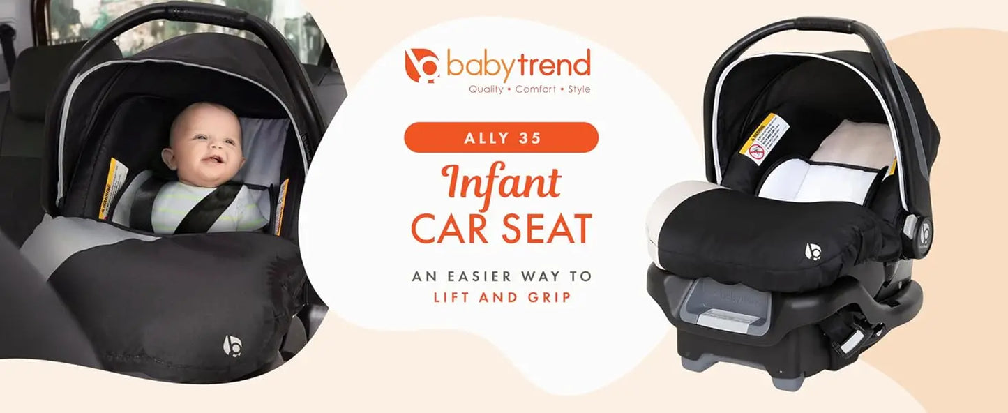 Newborn Baby Infant Car Seat Carrier Travel System with Harness and Extra Cozy Cover for Babies Up to 35 Pounds