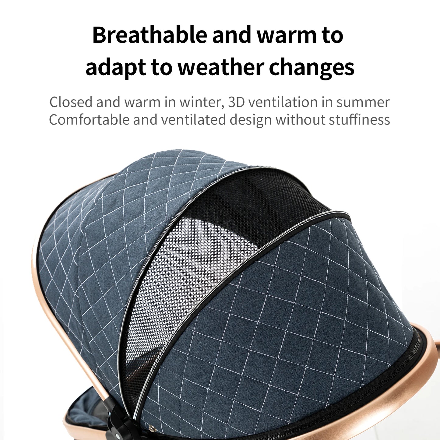 Baby Stroller 2 in 1 with Carrycot Reversible Seat 5-Point Harness for Newborn 0-3Y Lightweight Foldable 2-in-1 Baby Stroller