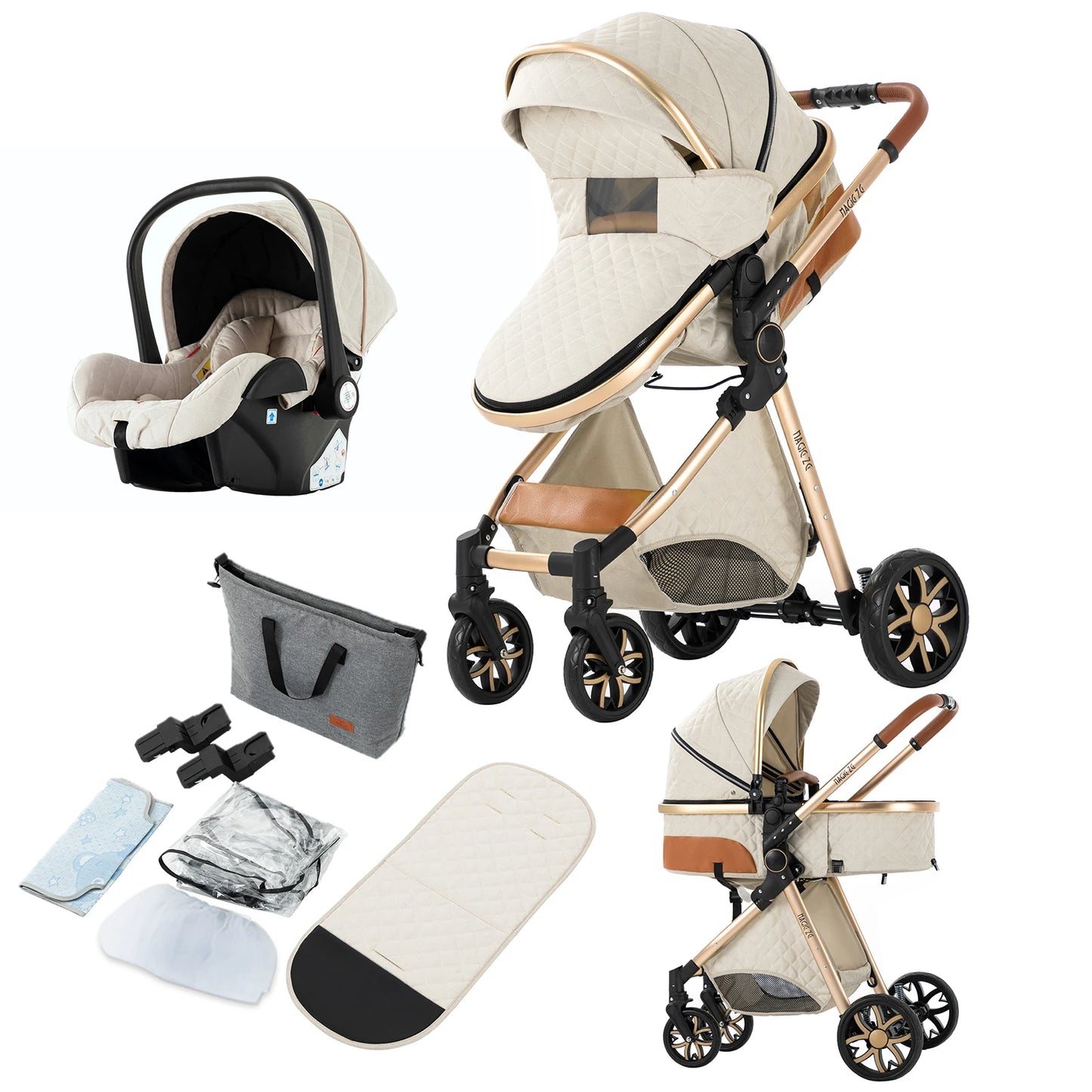 3 In 1 Baby Cars Stroller for Newborns Baby Accessories Baby Pram Buggies Stroller Lightweight Stroller Infant Multifuctional