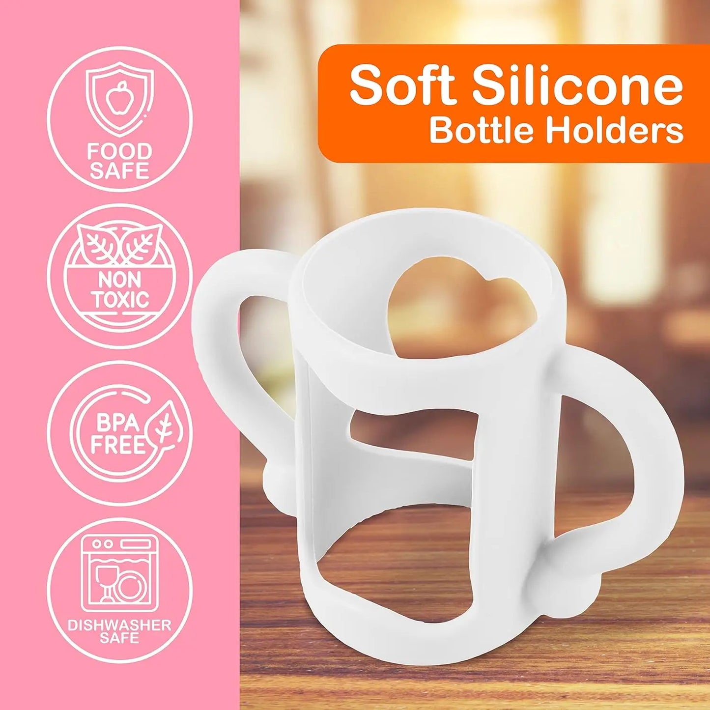 Universal Durable Food Grade Silicone Bottle Handle for Standard Baby Bottles