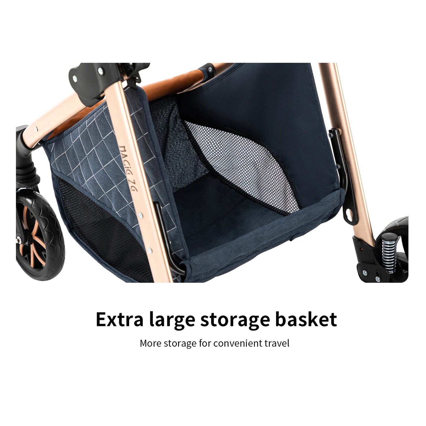 Baby Stroller 2 in 1 with Carrycot Reversible Seat 5-Point Harness for Newborn 0-3Y Lightweight Foldable 2-in-1 Baby Stroller