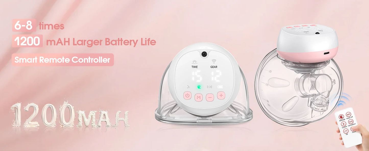 2 Pcs Electric Wearable Breast Pump 1200mAh USB Chargable Silent Milk Extractor Painless Automatic Milker Comfort Breastfeeding
