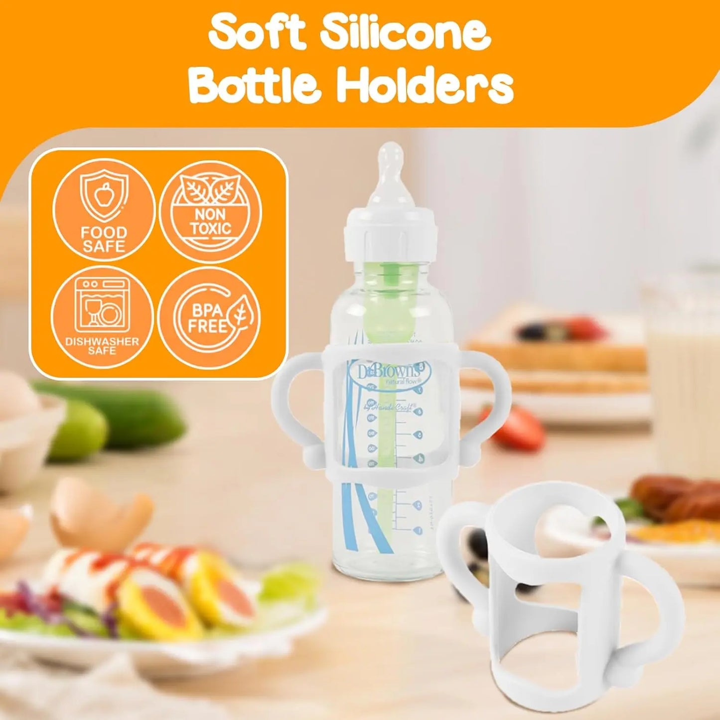 Universal Durable Food Grade Silicone Bottle Handle for Standard Baby Bottles