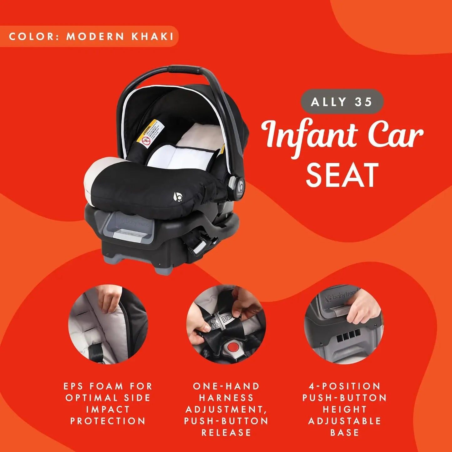 Newborn Baby Infant Car Seat Carrier Travel System with Harness and Extra Cozy Cover for Babies Up to 35 Pounds
