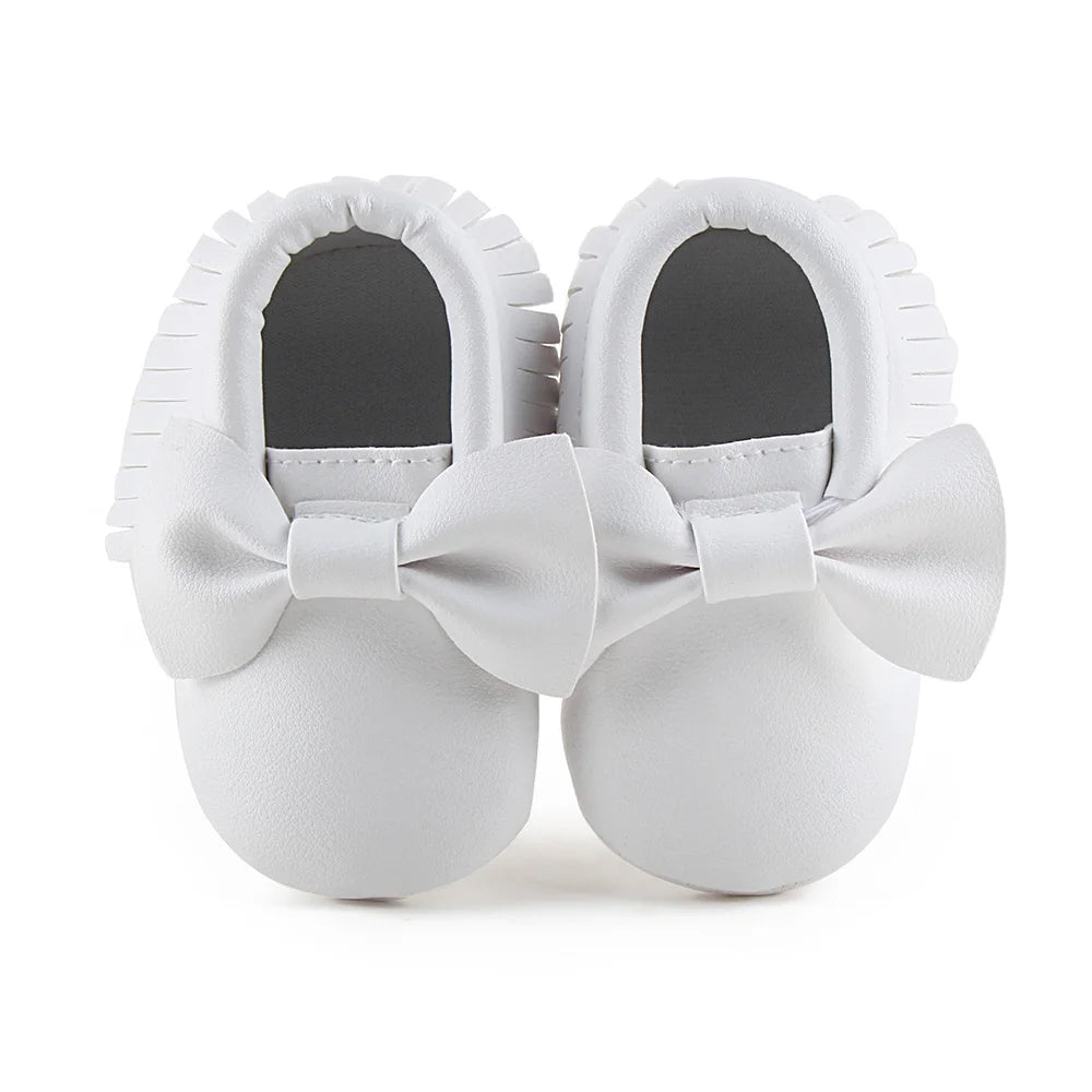 Girl Newborn moccasins Baby (0-18M)  First Walker Princess Bowknot Fringe Toddler Baby Crib Shoes Casual