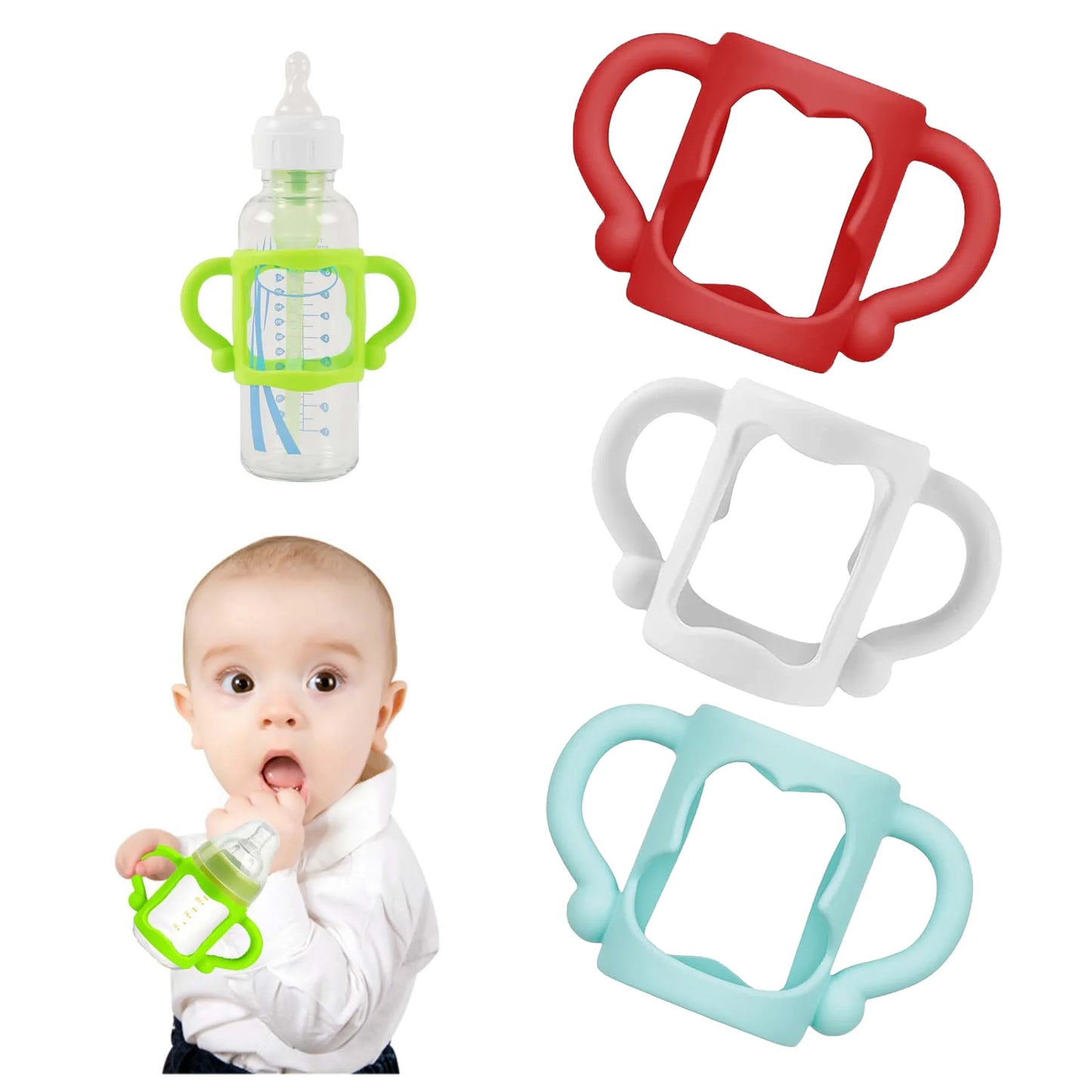 Universal Durable Food Grade Silicone Bottle Handle for Standard Baby Bottles
