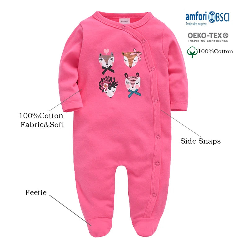 100% Cotton New Born Baby Long Sleeve Romper Cartoon Boys Girls ,  0-12 Monthes