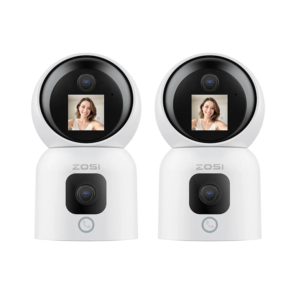 ZOSI Smart Baby Cams WiFi PTZ Auto Tracking AI 360° Panoramic Indoor Video Surveillance