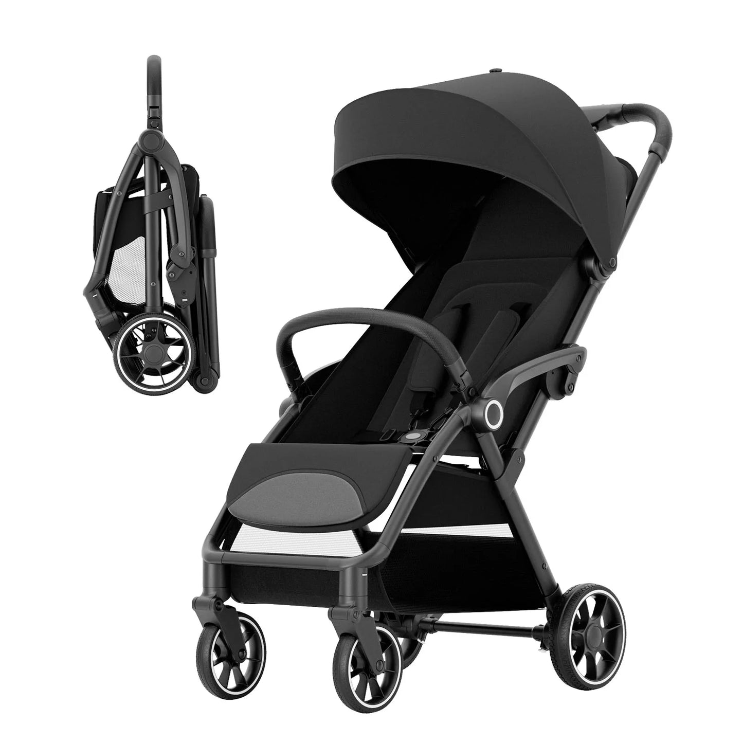 Standard Stroller  Seat, Foldable Portable Newborn Stroller, Luxury Baby Carriage Suit Baby,Toddlers, 360°Swivel Seat