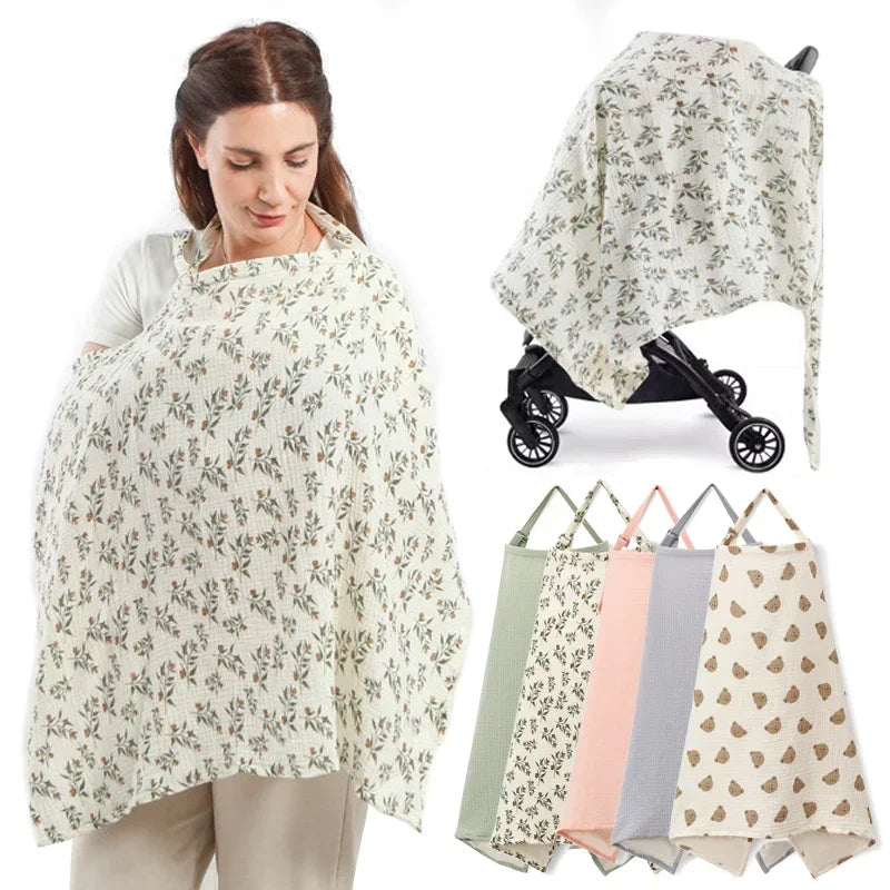 Mother Breastfeeding Cotton Cover Baby Feeding Nursing Covers Adjustable Privacy Breastfeeding Apron Stroller Blanket