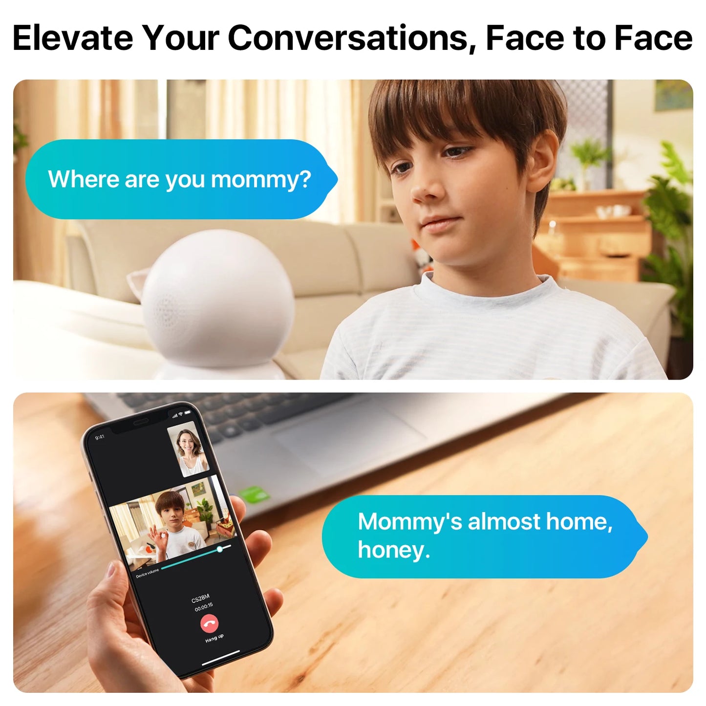 ZOSI Smart Baby Cams WiFi PTZ Auto Tracking AI 360° Panoramic Indoor Video Surveillance