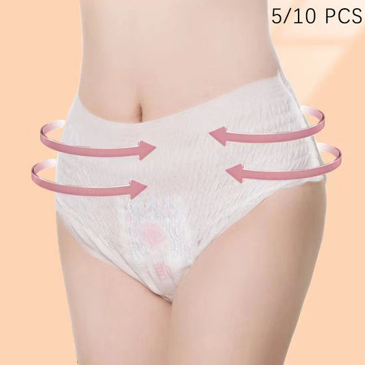 Postpartum 5/10Pcs Disposable Light Thin Breathable Maternity Underwear Recommended For Caesarean Mothers 80-140KG/ 176.37-308.65lbs