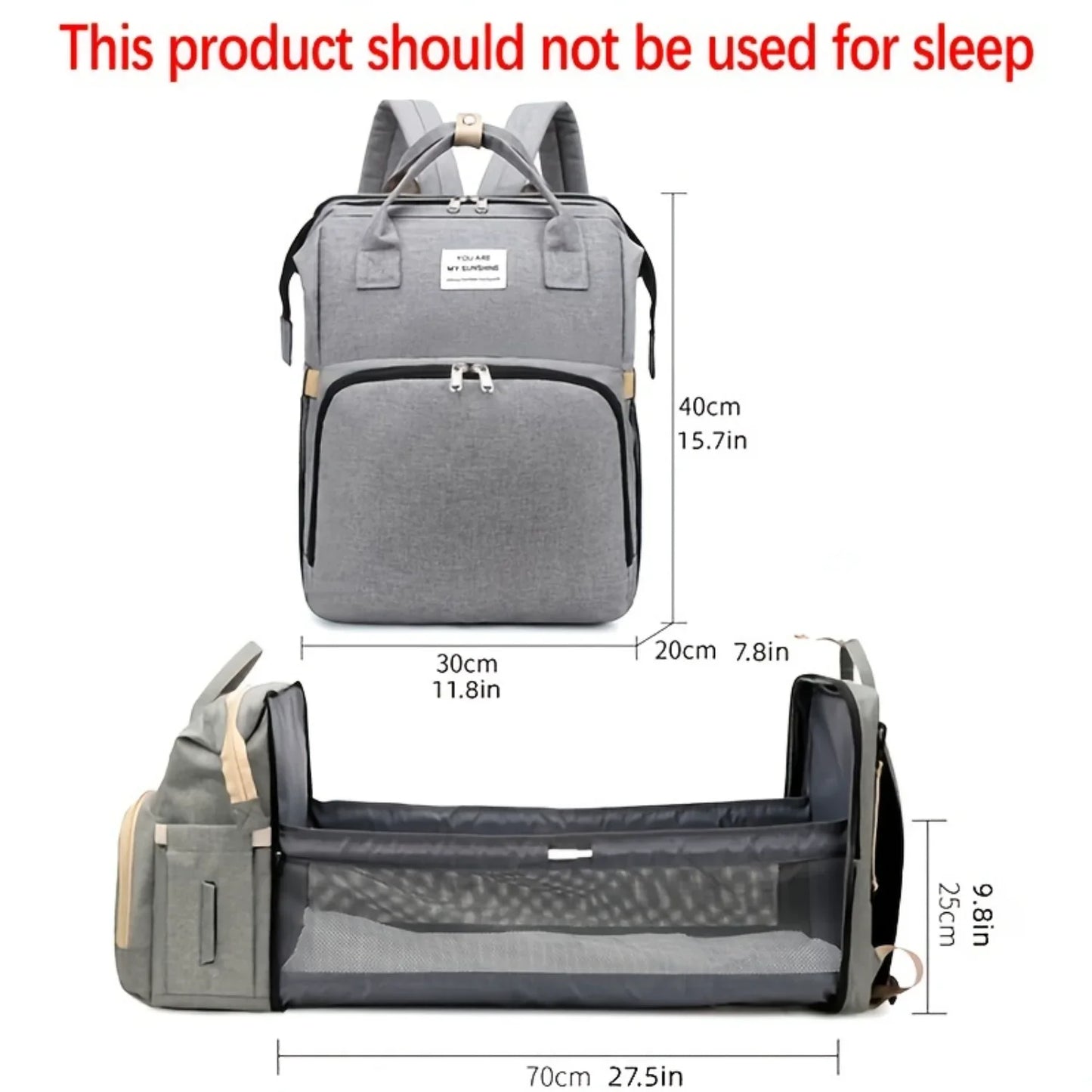 1pc Large Capacity Diaper Bag, Mom Portable Backpack, Baby Shower, New Mom and Christmas Gift