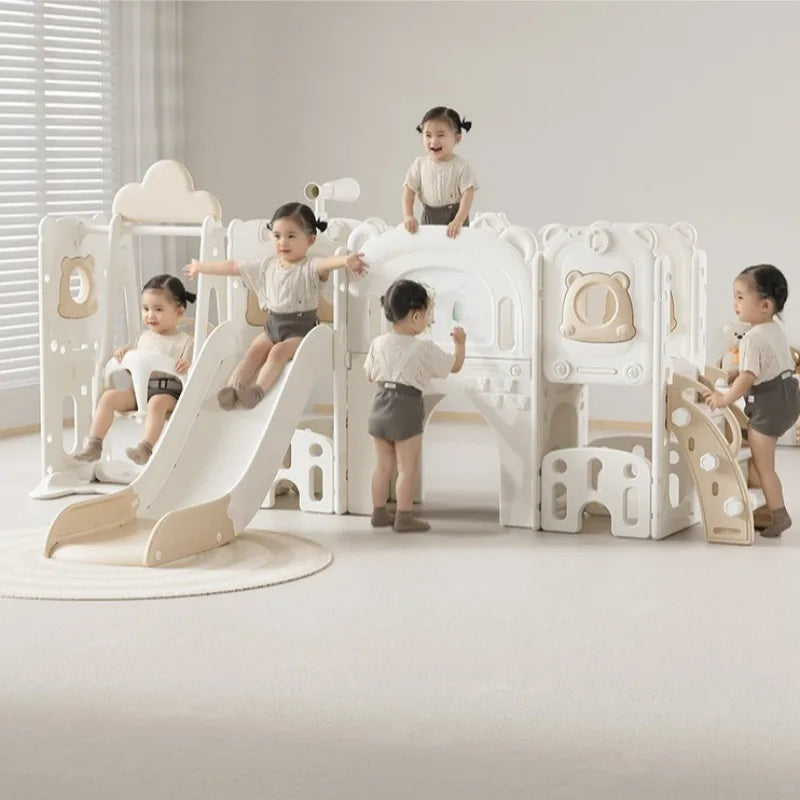 Child Toy Slide Swings Set Combo Indoor Safe Stable Kids Play Equipment Sensing Music Slide for Children From 2 To 10 Years